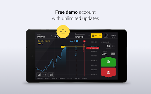 Tampilan antarmuka aplikasi Binomo APK di smartphone