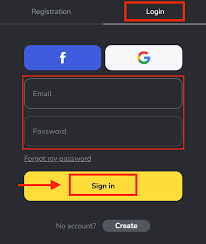 Formulir login akun Binomo